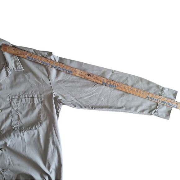 Dickies Long Sleeve Work Shirt Men’s L Khaki Button Front Durable Uniform - Picture 12 of 13